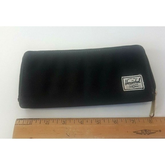 Herschel Supply Vintage Women Wallet Black Canvas Original 8" X 4" Ziparound - Picture 2 of 12
